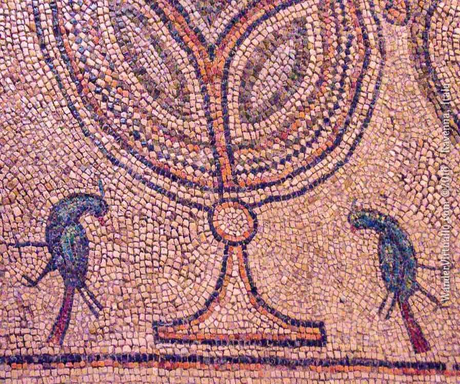 Ancient pavement mosaic in Basilica di San Vitale - Ravenna, Italy.