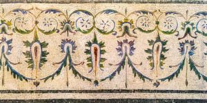 Pavement mosaic from ancient homes - Rome, Italy.