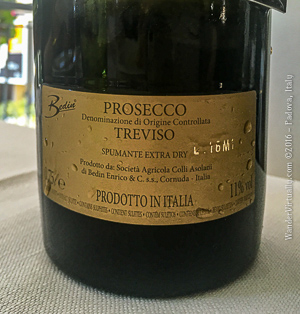 Sparkling Prosecco from Treviso, Italy