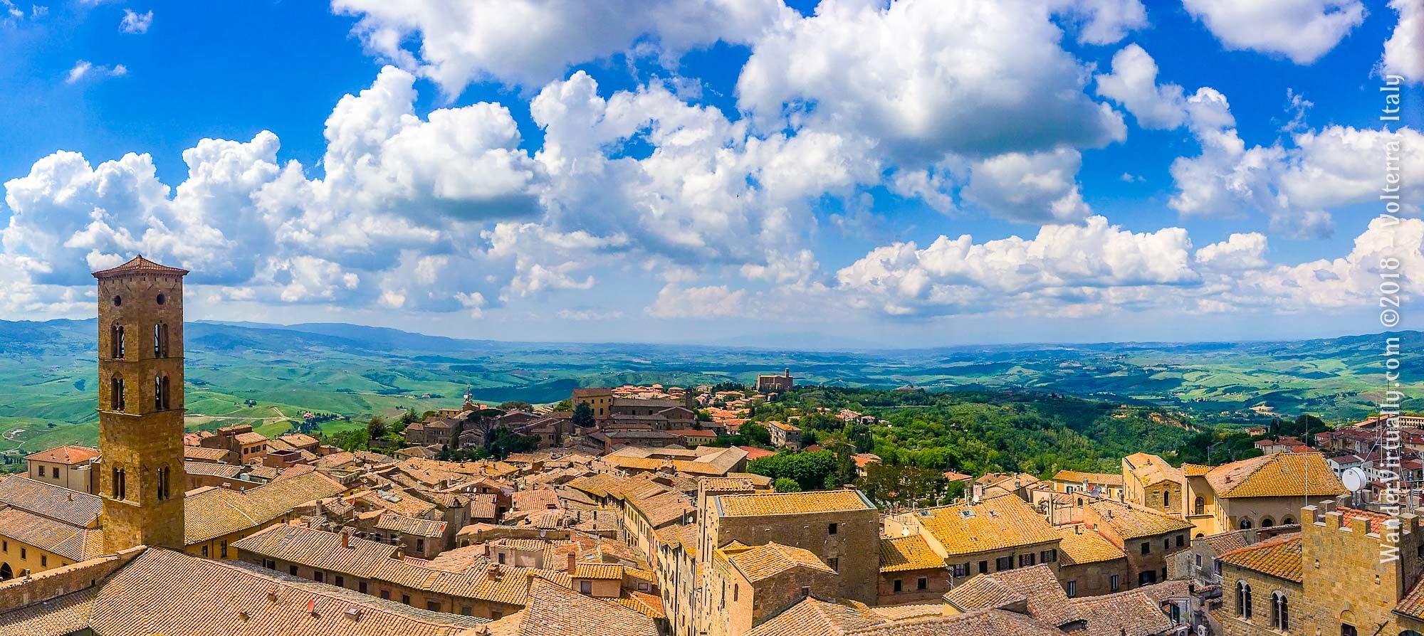 City of Volterra - view from the tower of the Palazzo dei Priori. A DNA study from 2013 concludes that native Volterrans descended from ancient Etruscans.