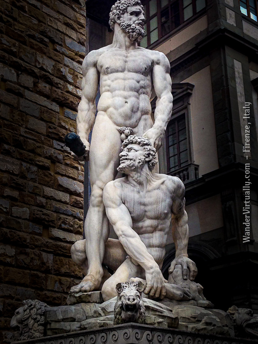 Bandinelli's Hercules and Cacus at the Palazzo Vecchio. Piazza della Signoria - Florence, Italy.
