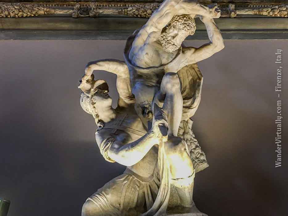 Hercules and the Amazon Queen Hippolyte by Vincenzo de' Rossi. Palazzo Vecchio - Florence, Italy.