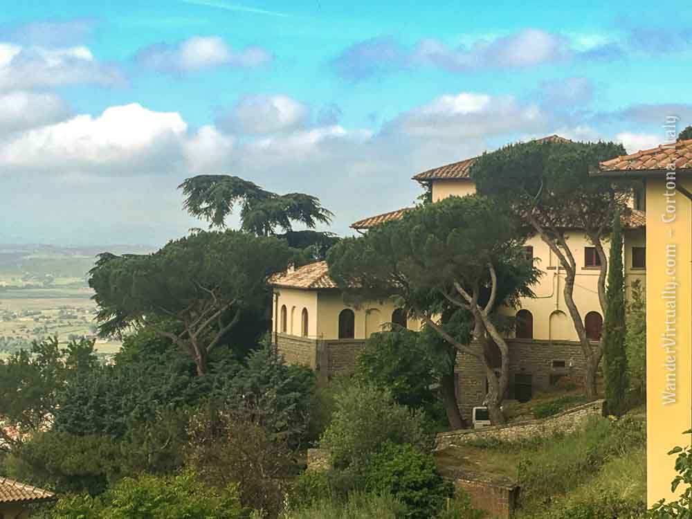 An Italian convent on the mountainside in Cortona, Italy.