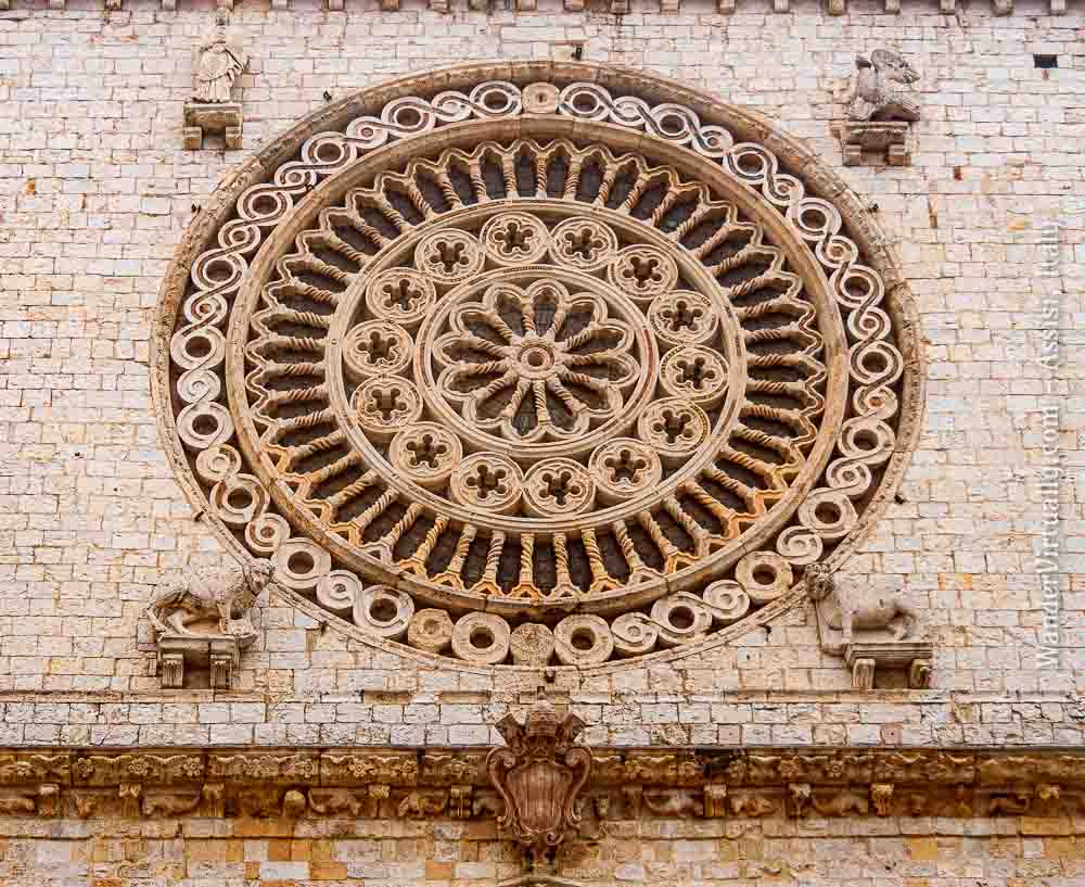Scenes from Assisi, Italy. The Rose of the Basilica of St. Francis