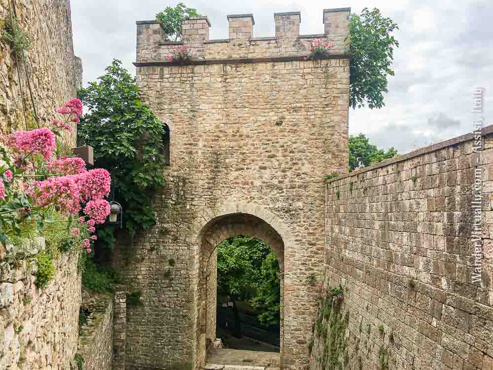 Scenes from Assisi, Italy: Porta del Sementone.