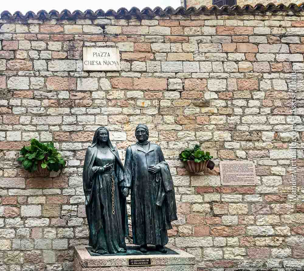 Scenes from Assisi, Italy: The parents of Saint Francis at the Chiesa Nuova.