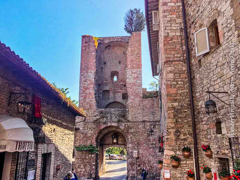 Scenes from Assisi, Italy: Porta San Giacomo.