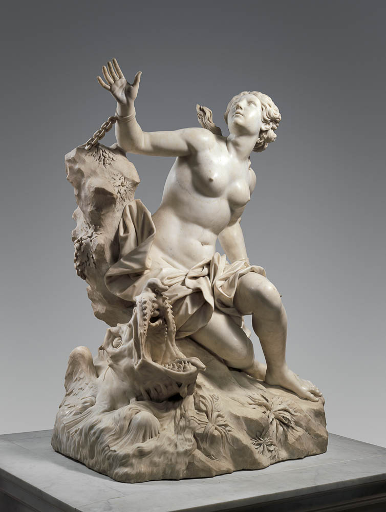 Andromeda and the Sea Monster, 1694, by Domenico Guidi. @ The Metropolitan Museum, New York City. Ref. (d-2).