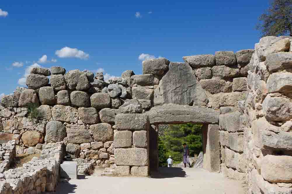 Behind the Lion Gate along the Cyclopean Walls of Mycenae, dated to 1340 BCE. Ref. (a-53).